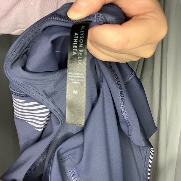 Athleta X Allyson Felix onsie bodysuit in medieval violet size M sleveless - Picture 6 of 16